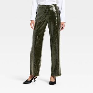 A New Day - Women's Sequin Pants - A New Day Green M Green